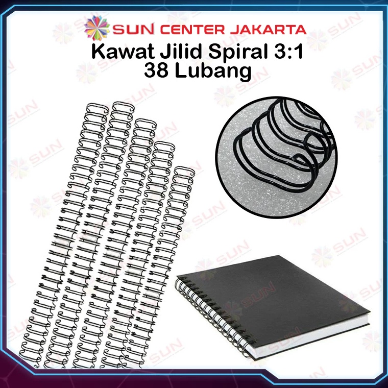 

KODE K24J Spiral Kawat Ring Kawat Jilid Spiral 31 38 Lubang Warna Hitam Putih