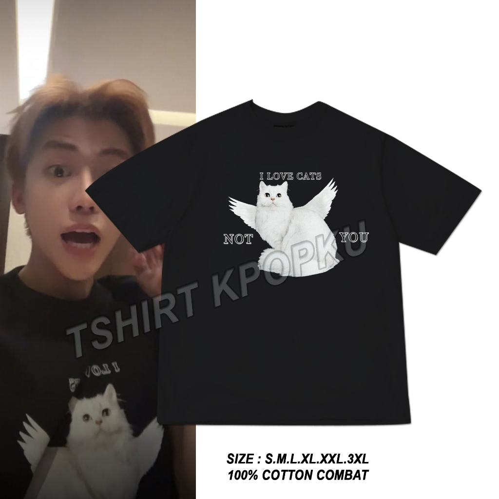 (cod) KAOS korean  nct Jaemin i love you cats NOT YOU ( Kucing duduk )