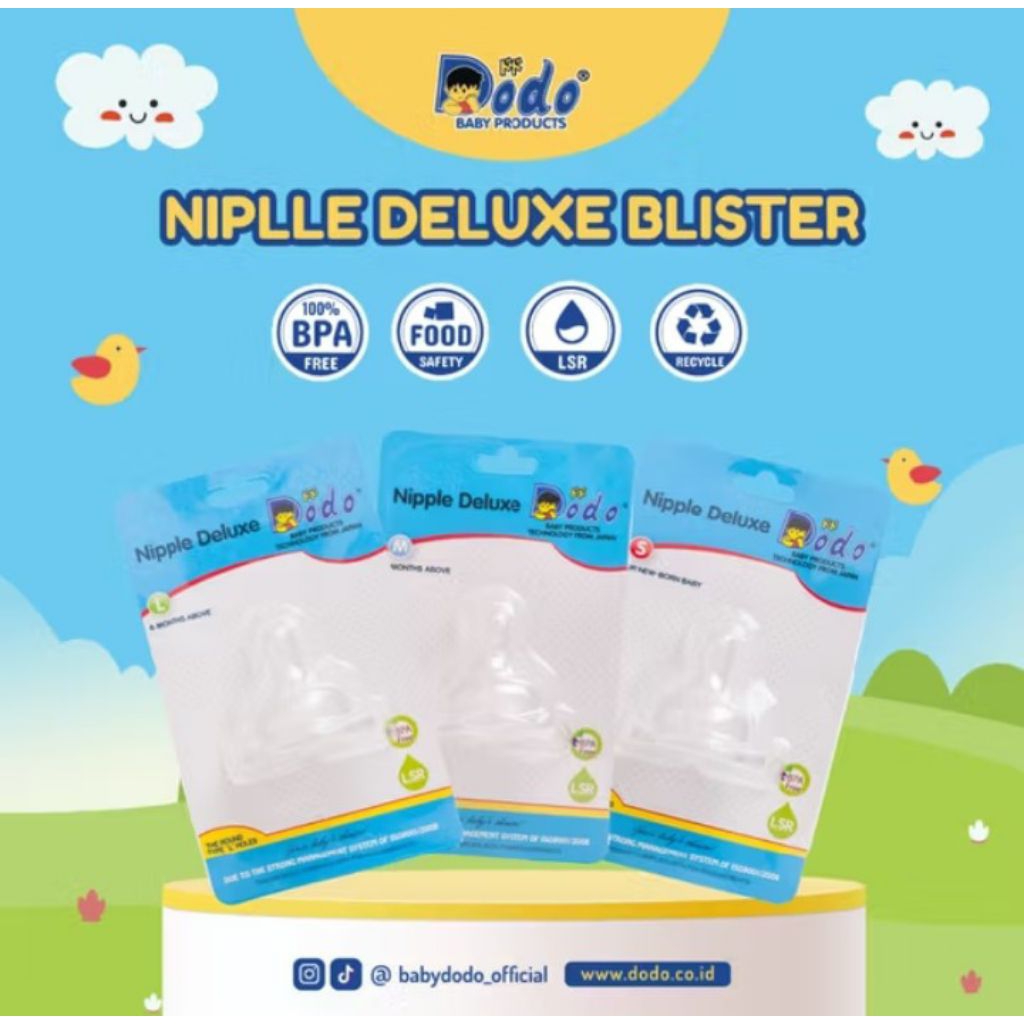 Dodo Nipple Deluxe Blister Wide Neck Ukuran S || M || L