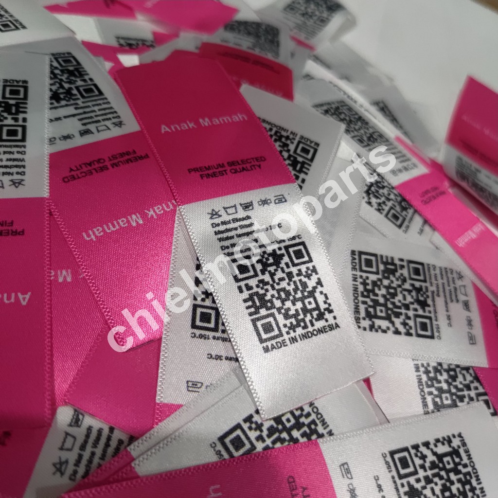 

Custom Label Satin Rajut Edge Tebal Premium Full Printing Label Kaos Label Baju Free Hot Cut