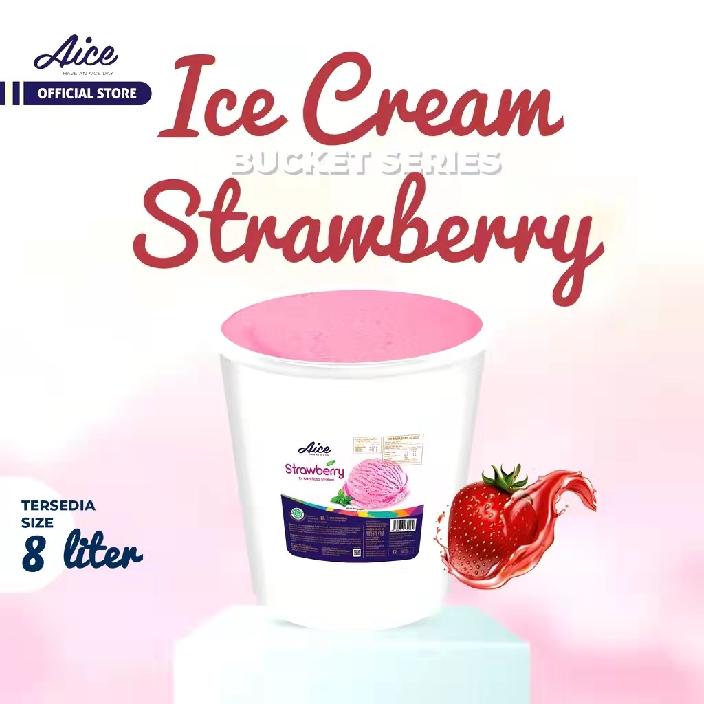 

Aice Strawberry Ice Cream Bucket Series 8 Liter