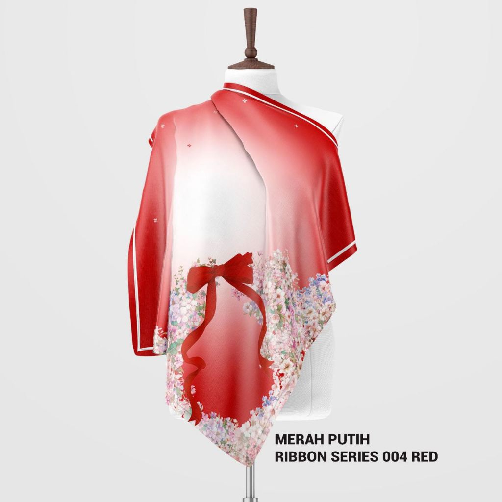 HIJAB MOTIF KEMERDEKAAN MERAH BENDERA / HIJAB MOTIF DENAY MERAH MERDEKA / JILBAB KEMERDEKAAN MOTIF