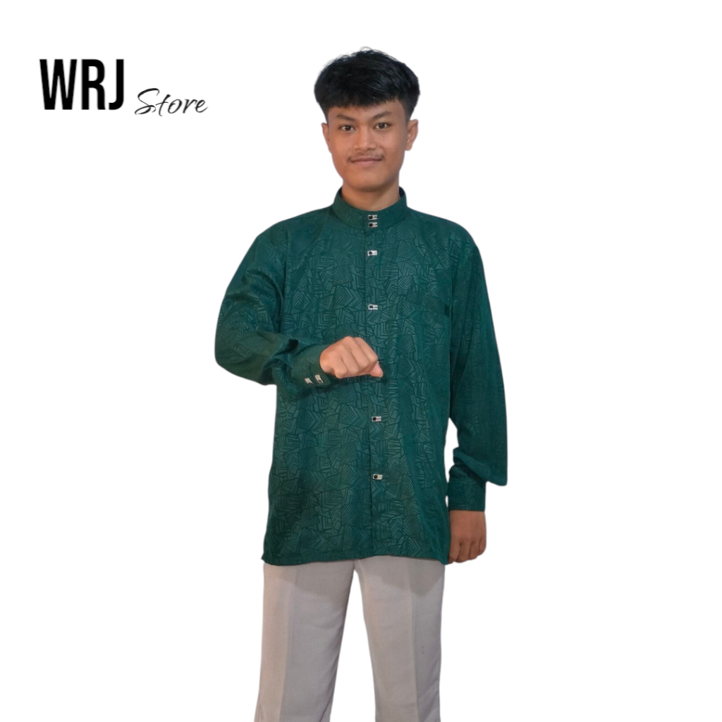 Kemko Sultan Hitam Motif etnic Terbaru 2025 Kancing Jepret