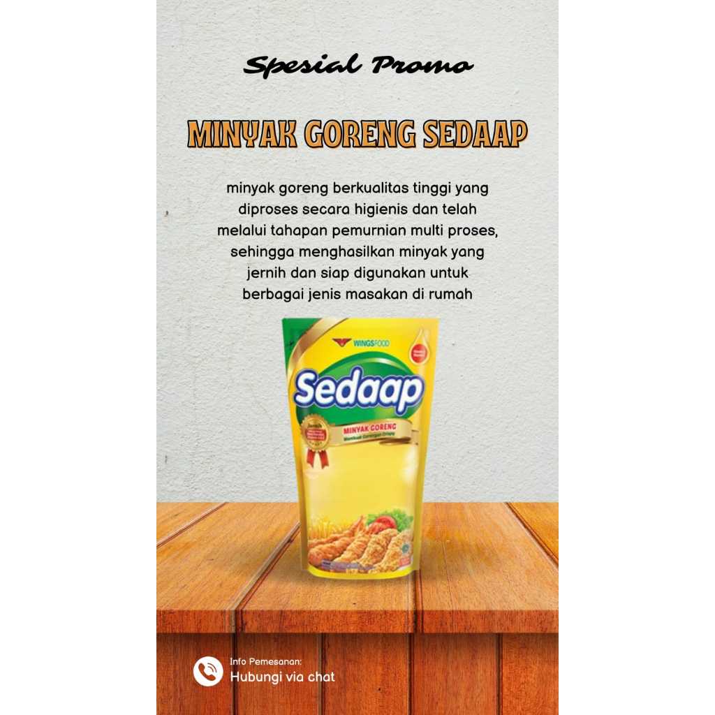 

Minyak Goreng Sedap 1000 ML– Kualitas Terjangkau