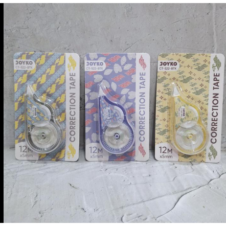 

Ay00! Joyko CT-522GTM/ CT522PTL/ CT522BTK/ CT522SNTM Correction Tape Pita Koreksi - Cortape tipe x