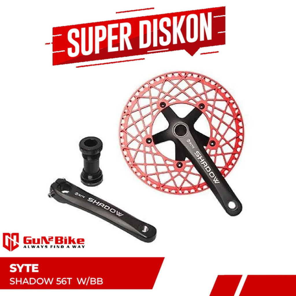 Crank Sepeda Lipat PACIFIC Bike Syte Shadow Black Gold Include BB