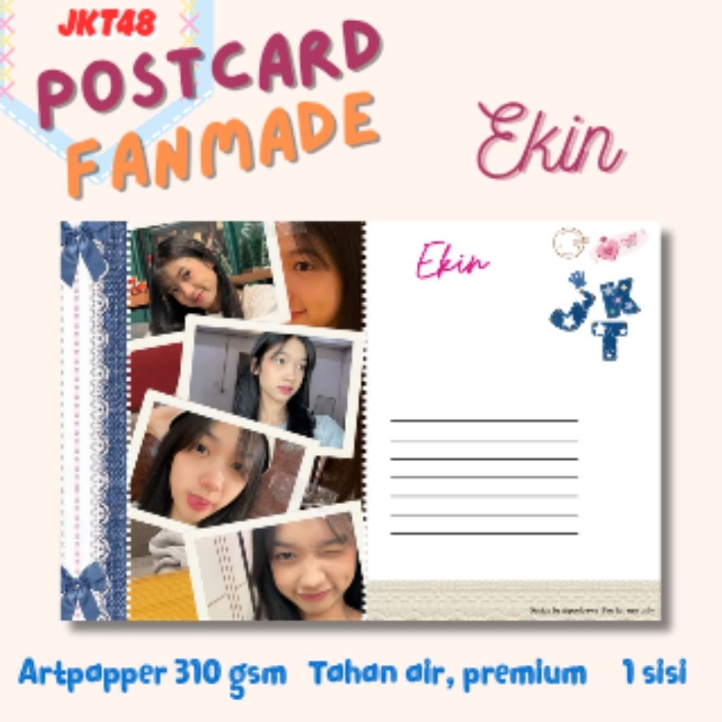 

Postcard Kartu Ucapan Fanmade JKT48 - EKIN Series Koleksi Edisi Spesial – Doff Finish 310gsm