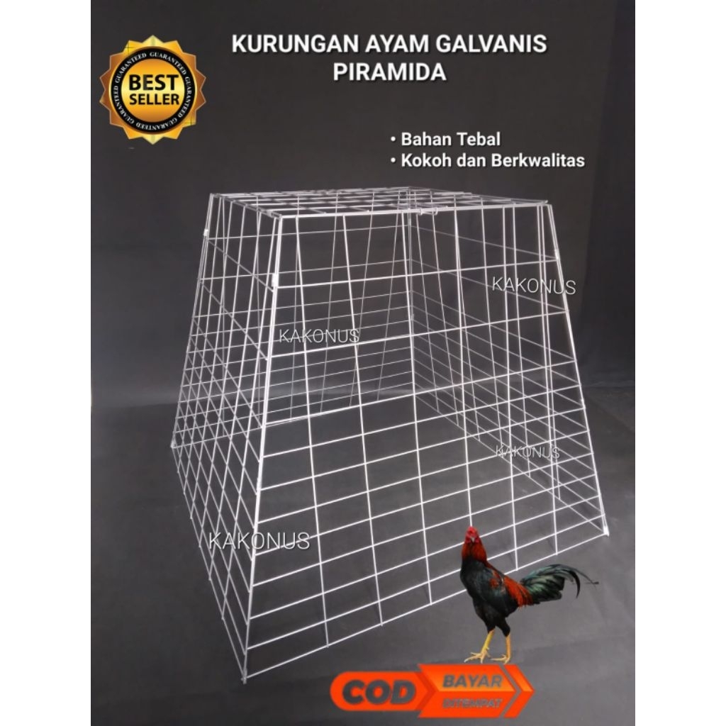 KANDANG KURUNGAN AYAM GALVANIS PIRAMIDA