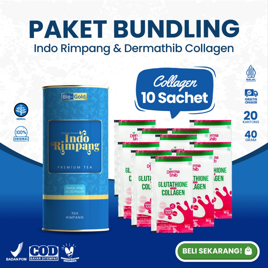 

[Paket Bundling] Indo Rimpang Teh Celup Ala JSR + Collagen 10 Sachet | Mendetox Tubuh + Mencerahkan Kulit