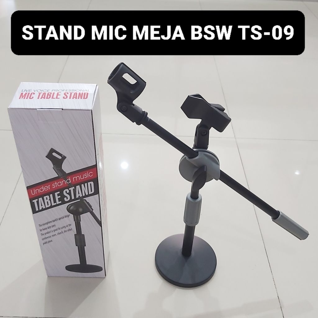 BSW Stand Microphone Meja TS-09 Stan Mic Rapat Pendek