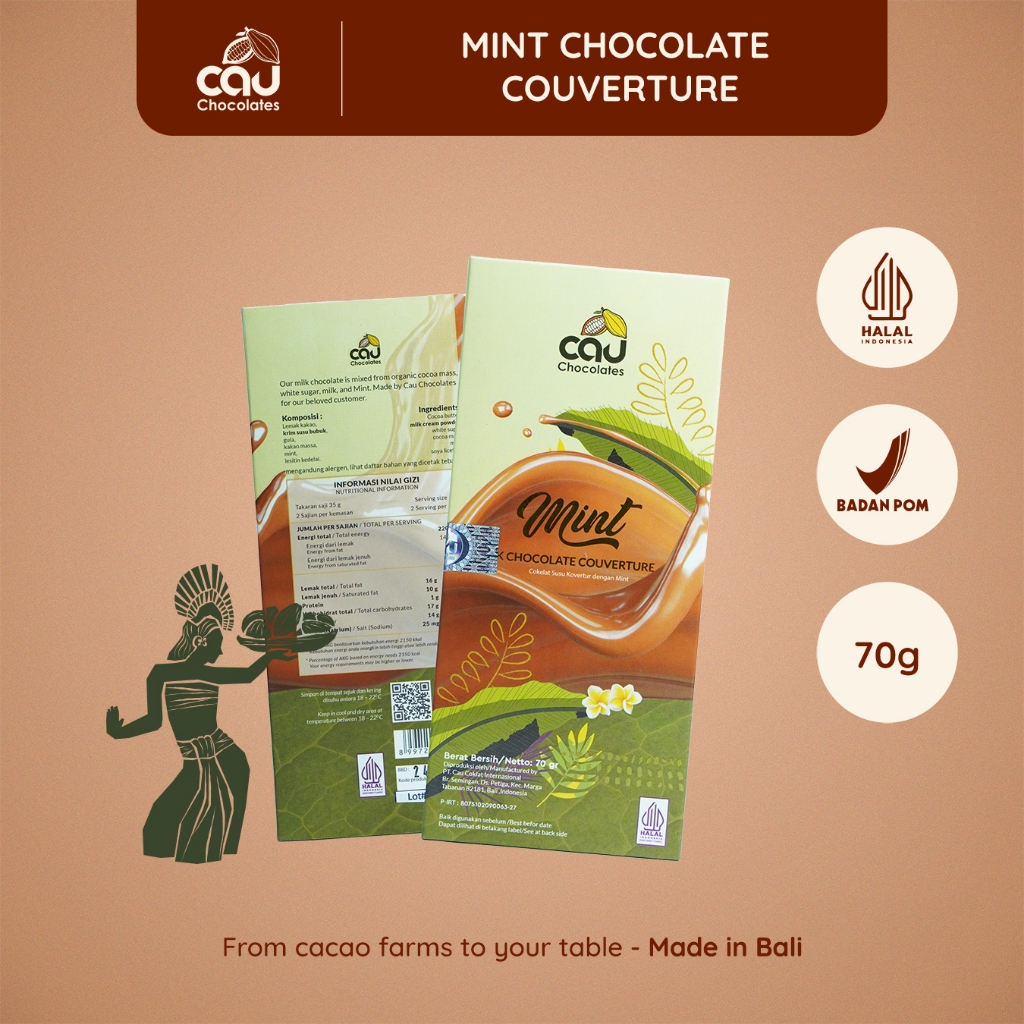 

Cau Chocolates - Dark Milk Chocolate Mint - 70 gr