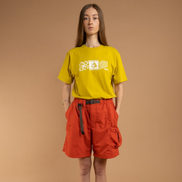 Stads Celana Pendek Kargo Oren Short Pants Cargo Outdoor Crinkle Unisex Tundra 01 Orange