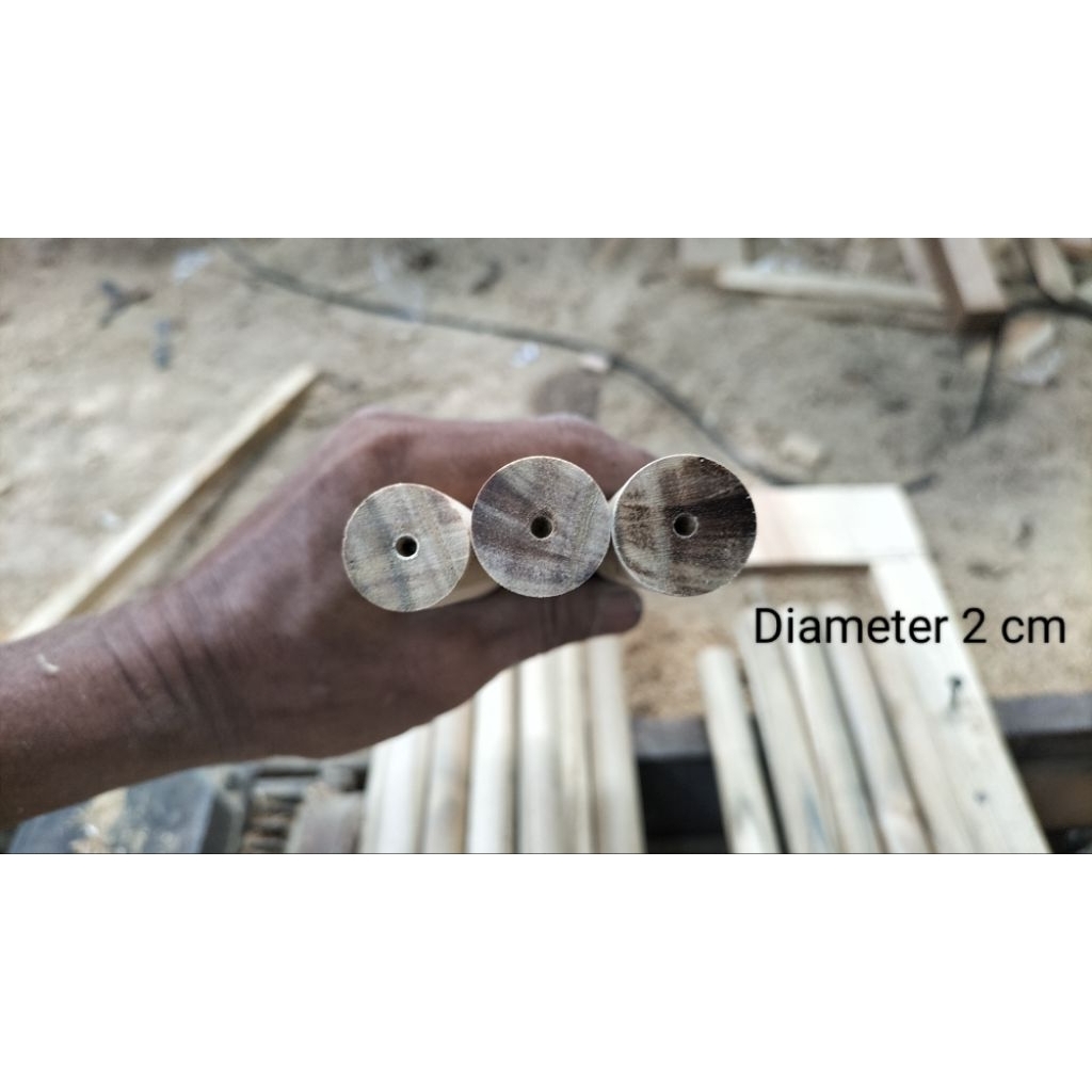 Kayu dowel bulat diameter 2 cm