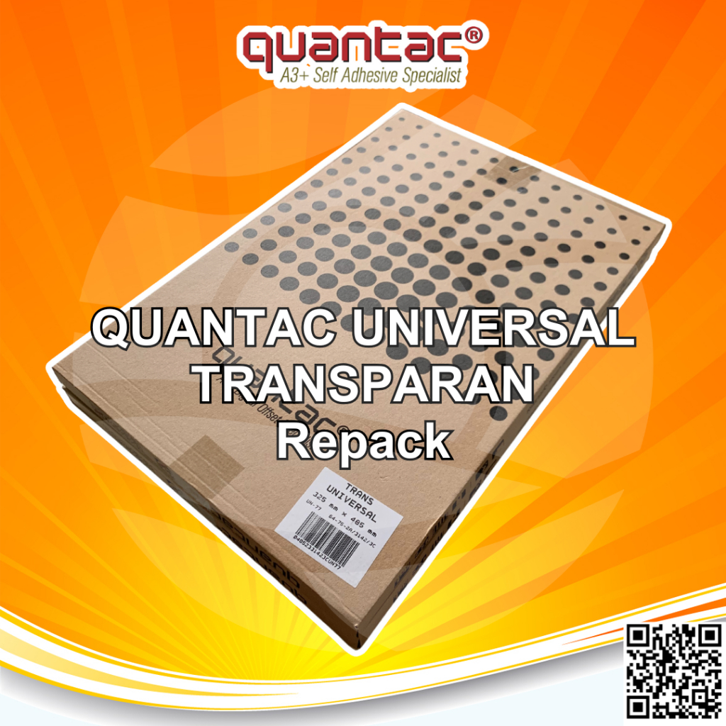 

QUANTAC SKBP | UNIVERSAL Sticker Vinyl A3+ Stiker Digital Print Laser Toner Anti Air - REPACK