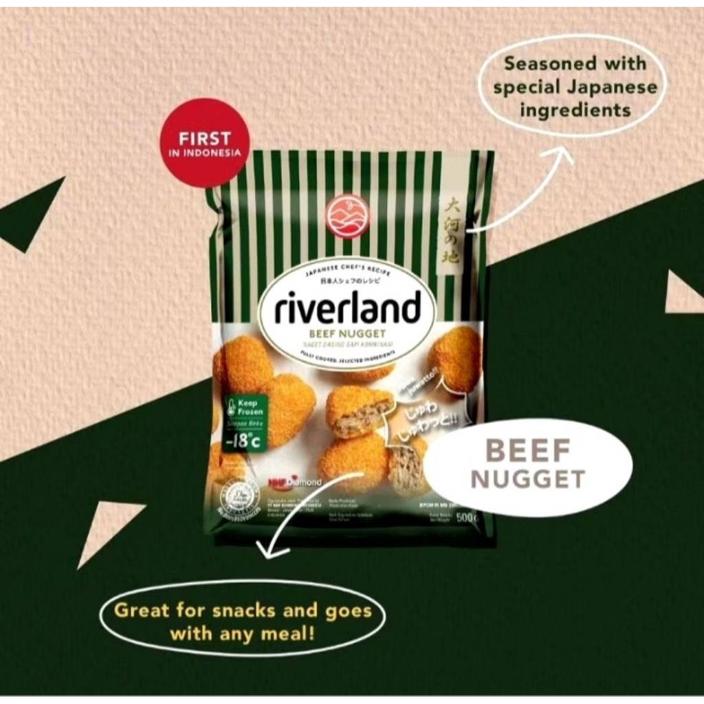

Riverland Beef Nugget / Naget isi Daging Sapi / Nugget Daging Sapi Pertama No.1 di Indonesia | Berat Bersih 500gr