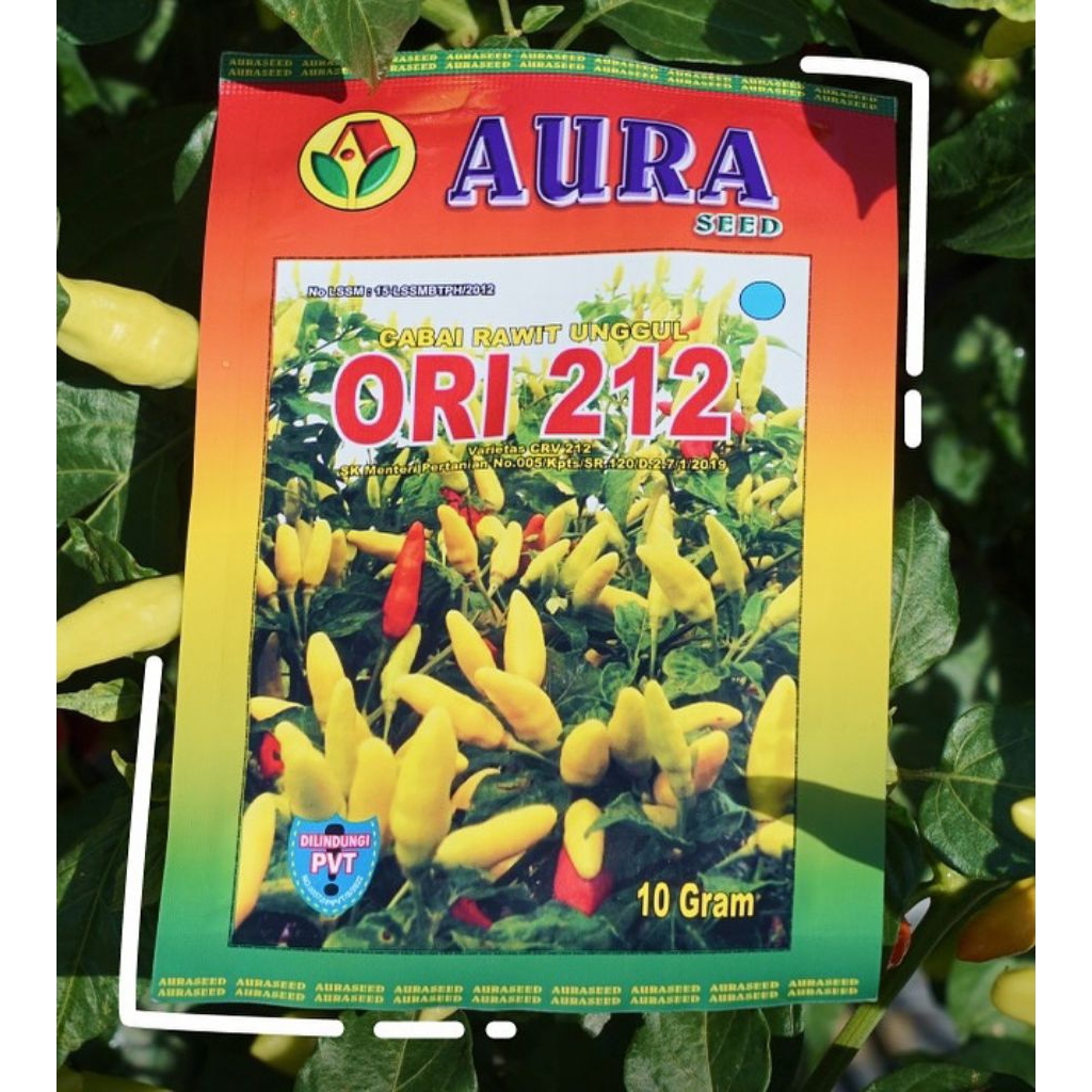 benih cabe ORI 212 AURA SEED bibit cabai rawit isi 10gram adiari f1 trias hijau f1