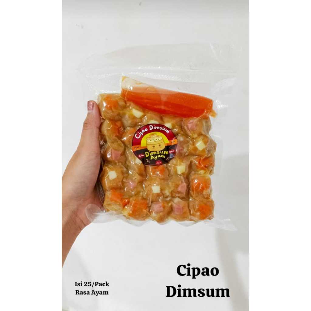 

DIMSUM AYAM CIPAO 400GR ISI 25PCS DENGAN SAUS SAMBAL CHICKEN DIM SUM HALAL