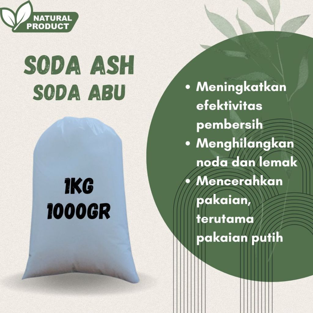 Soda Ash Dense 1Kg Abu Soda Laundry Booster Penjernih Kolam Renang Bahan Sabun dan Detergen