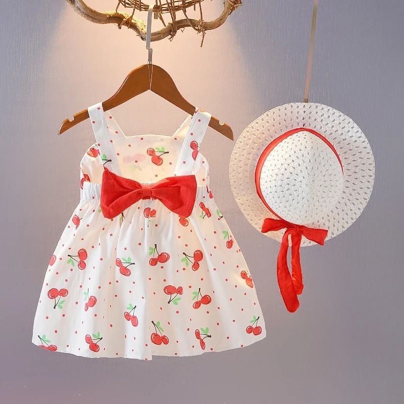 KIYOMI- Gaun Casual Anak Bahan Adem  red dress vintage Motif Bunga dress coquette dress princess ana