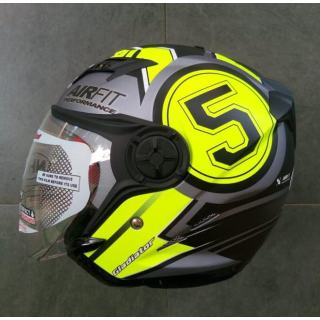 HELM HALF FACE NHK DOUBLE VISOR CORAK JUMPER ANTI MALING PRIA WANITA
