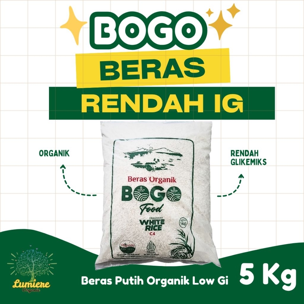 

Beras Putih Organik (Low GI), Beras Diabet, kemasan 5kg