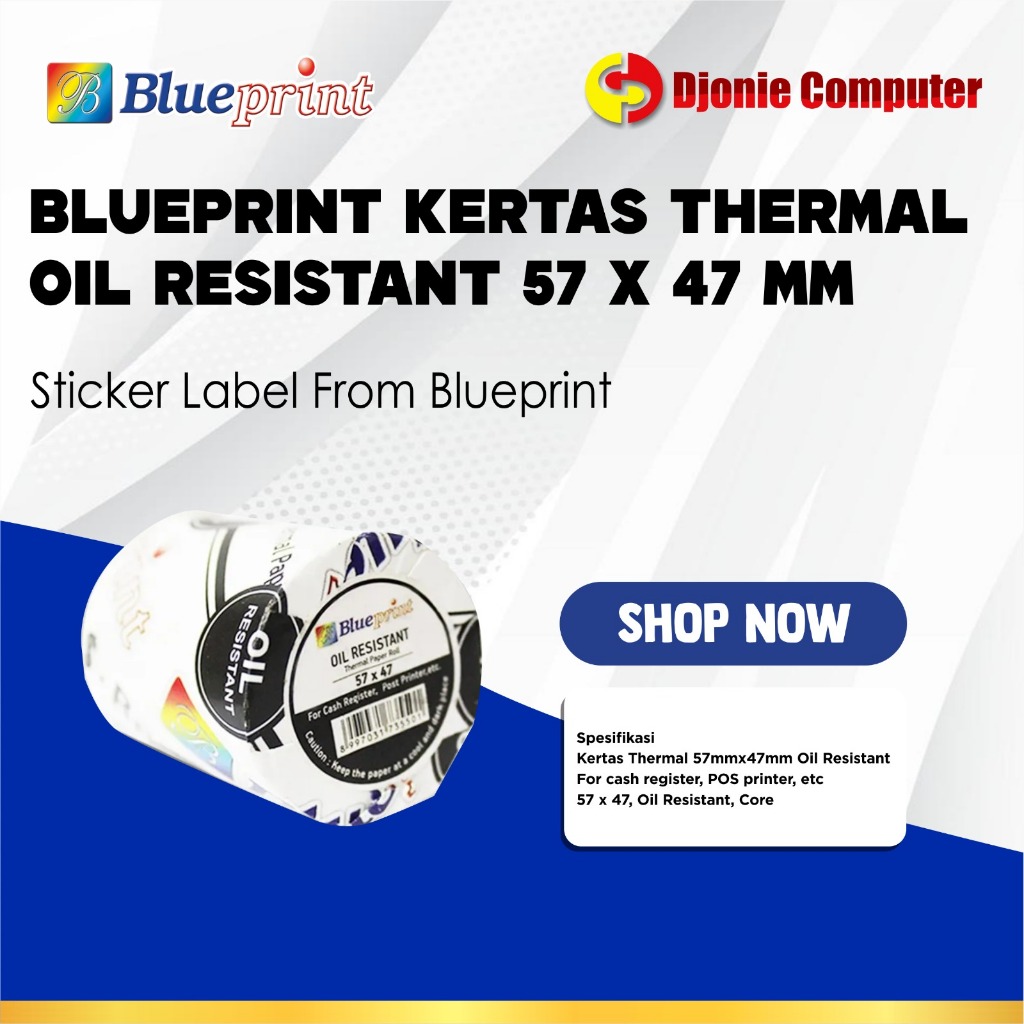 

Blueprint Kertas Thermal Oil Resistant 57x47mm