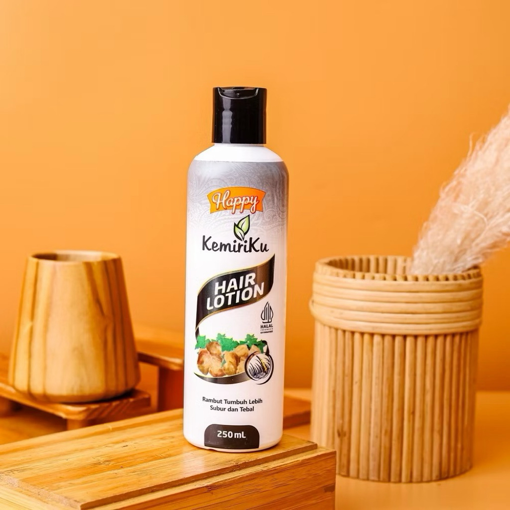 Happy Hair Lotion Kemiriku New 250ml/Lotion Penumbuh Rambut Hair Lotion Happy Kemiriku 250ml