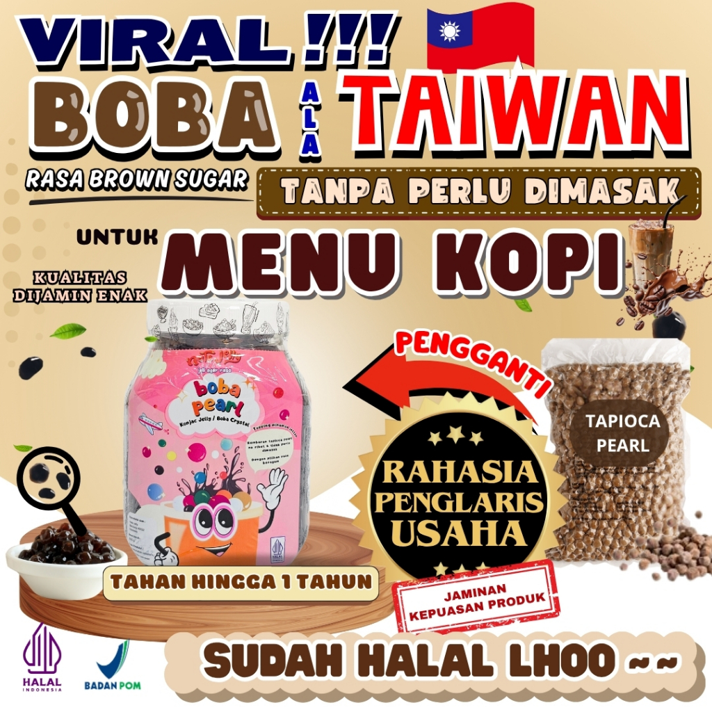 

BobaTapiocaPearlSiapSajiCocokDengan GLETZ Bubuk Es Krim Ice Cream Powder - Boba Pearl Brown Sugar 500 Gram | Cocok Untuk Semua Jenis Minuman