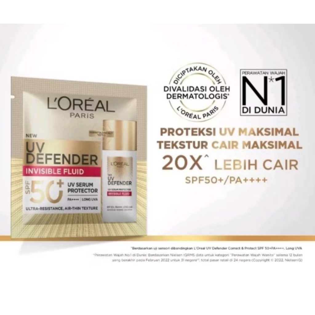 Loreal Paris UV Defender Serum Invisible Fluid sachet 1.5 ml original