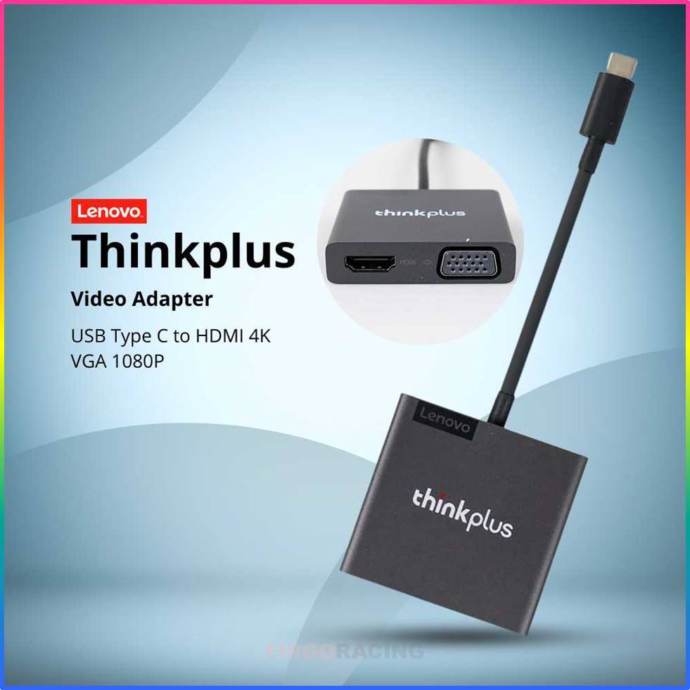 Lenovo Thinkplus LV4K USB C to HDMI 4K VGA 1080P | Adapter Laptop ke TV/Proyektor