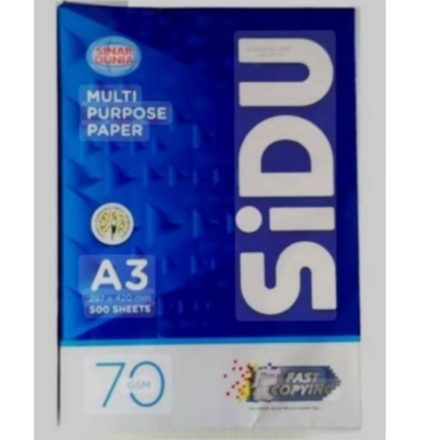 

kertas HVS A3 sinar dunia 70 GSM, 500 lembar