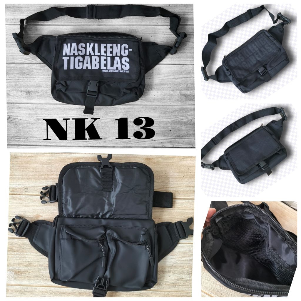 Tas Cowok Pinggang NK 13 / Selempang / Bahan Kanvas Tebal / Motif Khas Bali