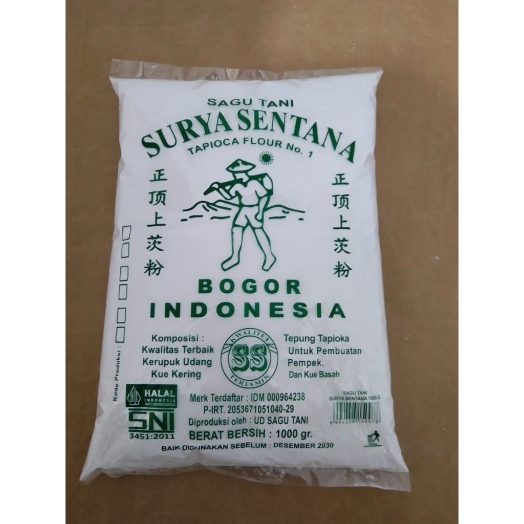 

Tepung Sagu Tirta Sentana / Surya Sentana Tapioka 500 gr x 20 pcs / 1 kg x 10 pcs per 1 Bal / Ball / Dus 10 kg
