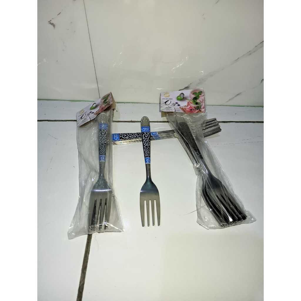 [LA] Garpu Batik Stainless / Garpu Makan Motif Batik / Garpu Pola Batik Anti Karat / Garpu Elegan Te