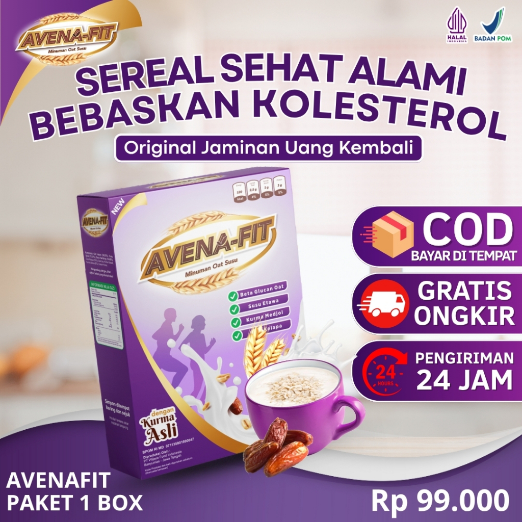 

Avenafit Sereal Sehat Alami Ampuh Atasi Kolesterol Secara Alami 100% Original BPOM