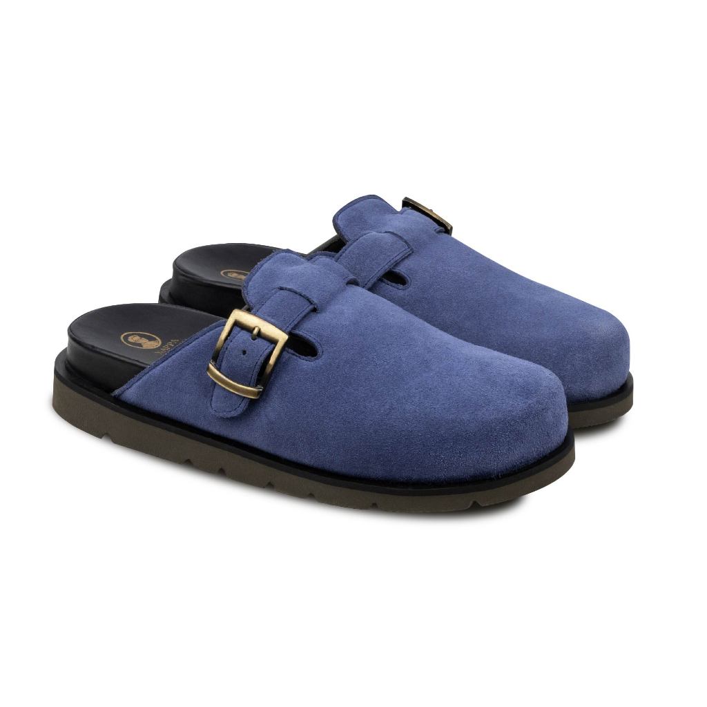 Juno Slippers Navy - Nappa Milano - Sandal Clog Unisex