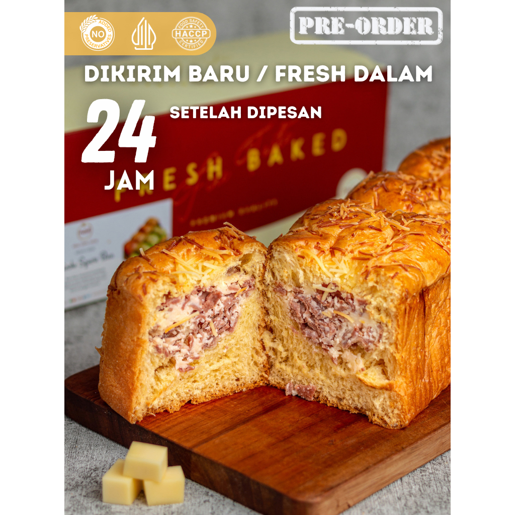 

BRIOCHE Roti Kotak Smoked Beef & Cheese MISOL Premium - GoSend/Grab only