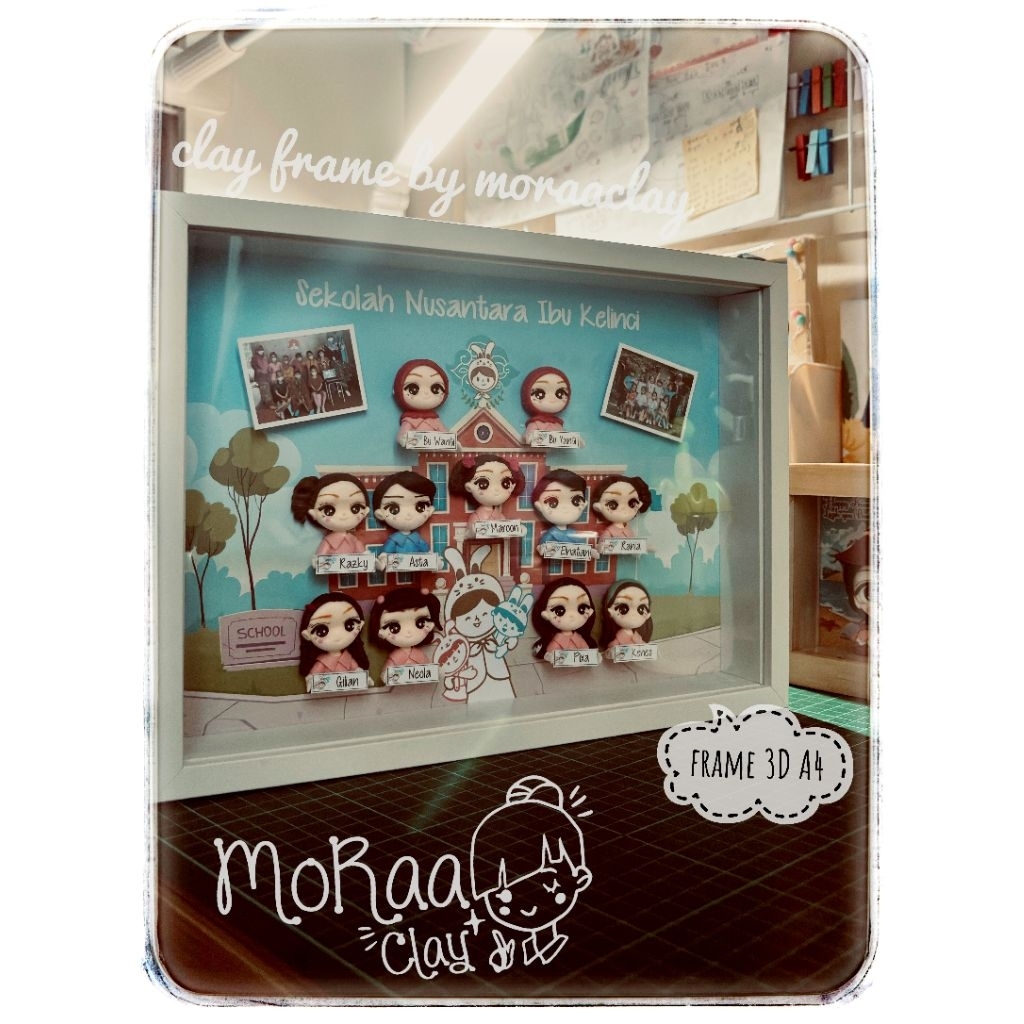 Clay Frame 3D A4 +akrilik (isi 10 figur)