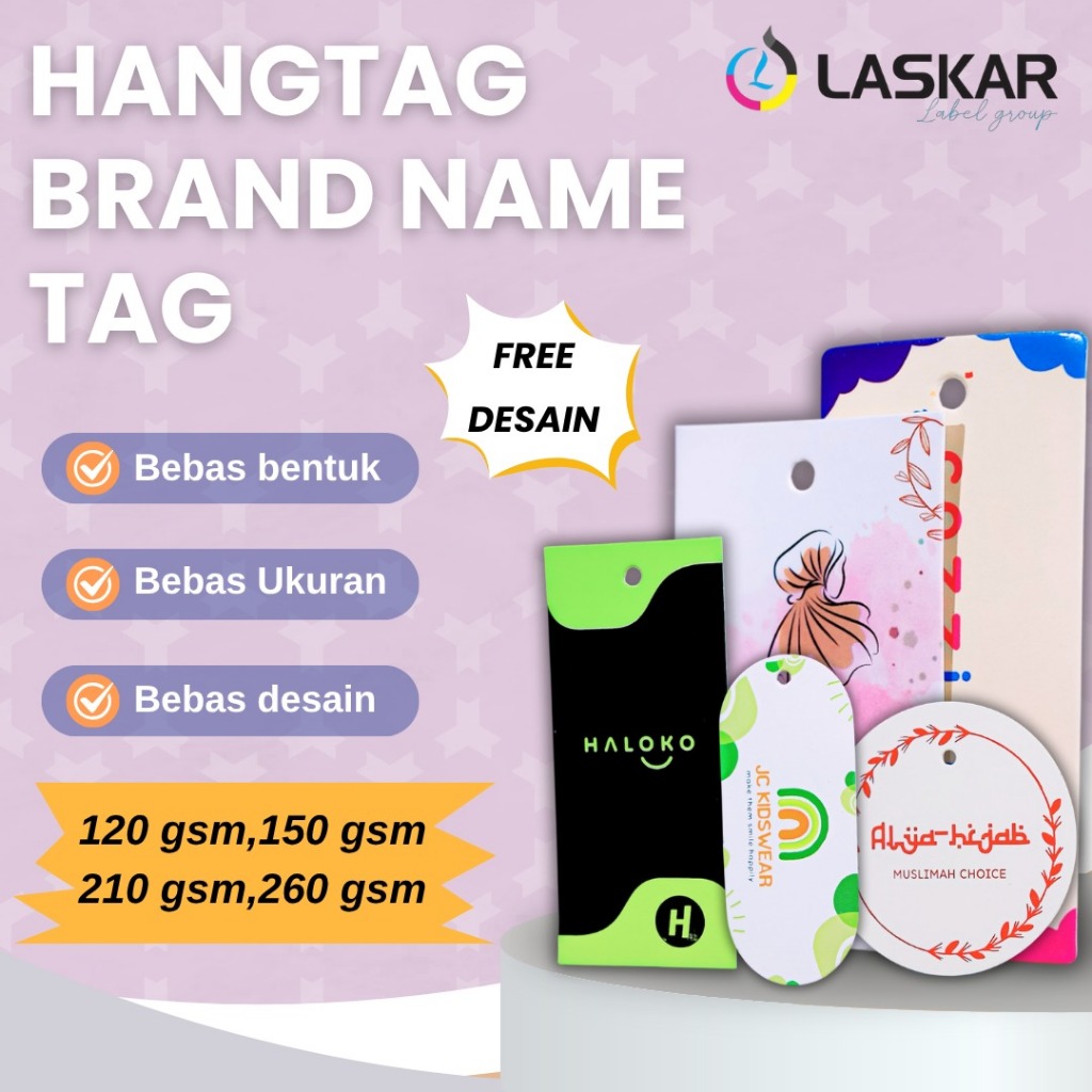

Hangtag brand name tag hangtag label nama / card nama name tag ucaoan thankcard tag card tag custom