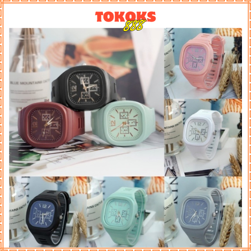 KS Jam Tangan Analog Chrono Pria Wanita Rubber Quartz Fashion Couple Anak Remaja Premium RM035