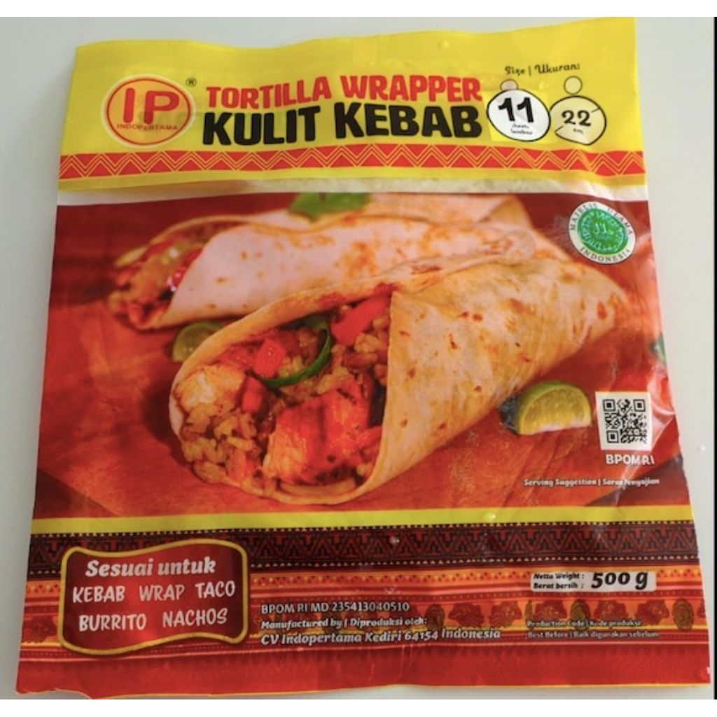 

Indopertama Tortilla IP 22 cm isi 11 (500 gr) - Kulit Kebab
