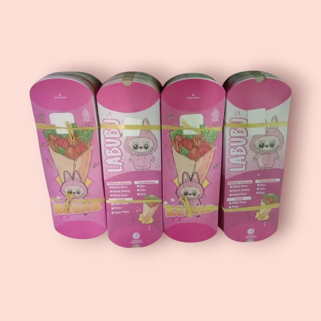 

100 Lembar Kertas Kebab Motif Labubu Jumbo Ukuran 24x9 cm / bungkus kebab / kertas kebab / kemasan kebab / bungkus kebab murah