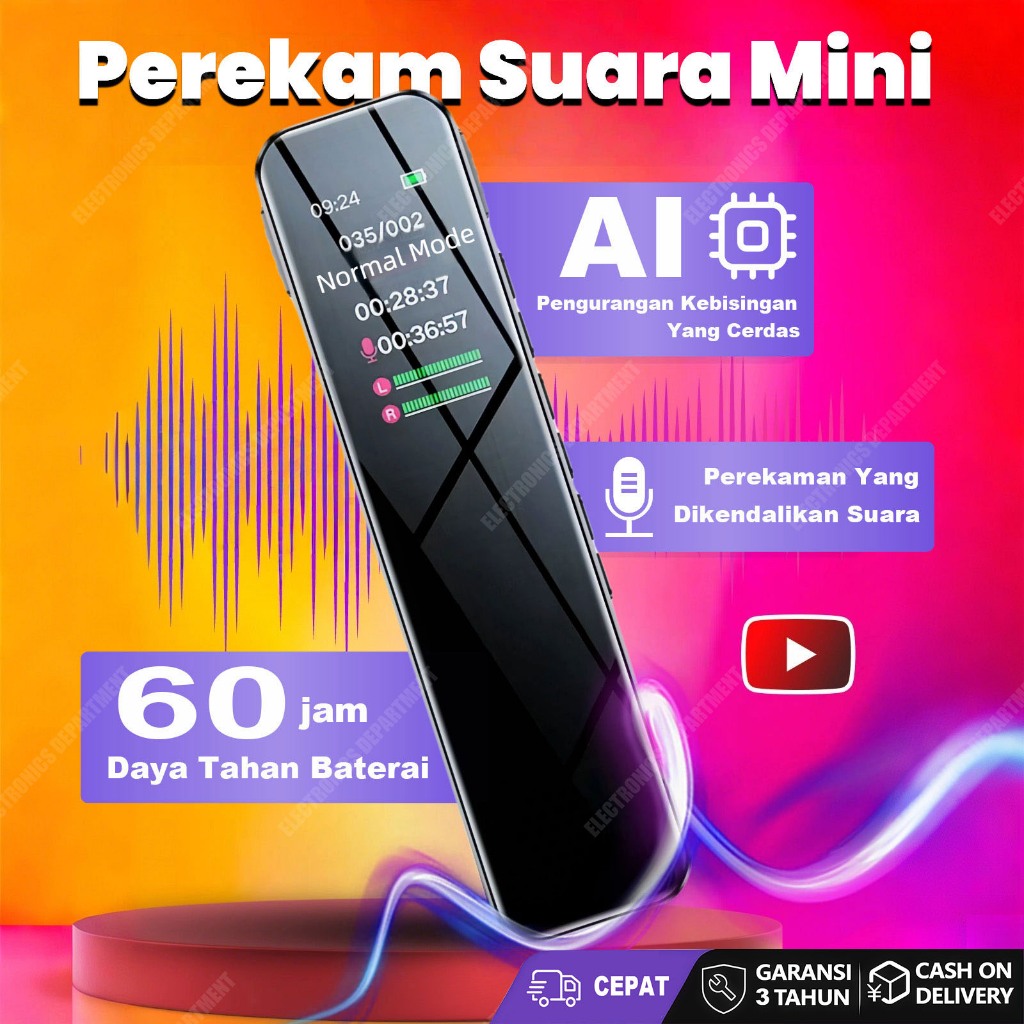 NEW Alat Perekam Suara Tersembunyi Mini Voice Recorder Digital Voice Recorder Perekaman Pena /