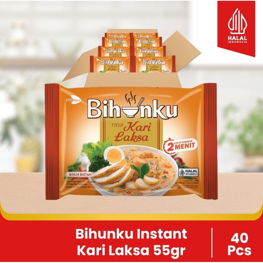 

Bihunku Instan - Kari Laksa - 1 Karton - 40 Pcs - 55gr