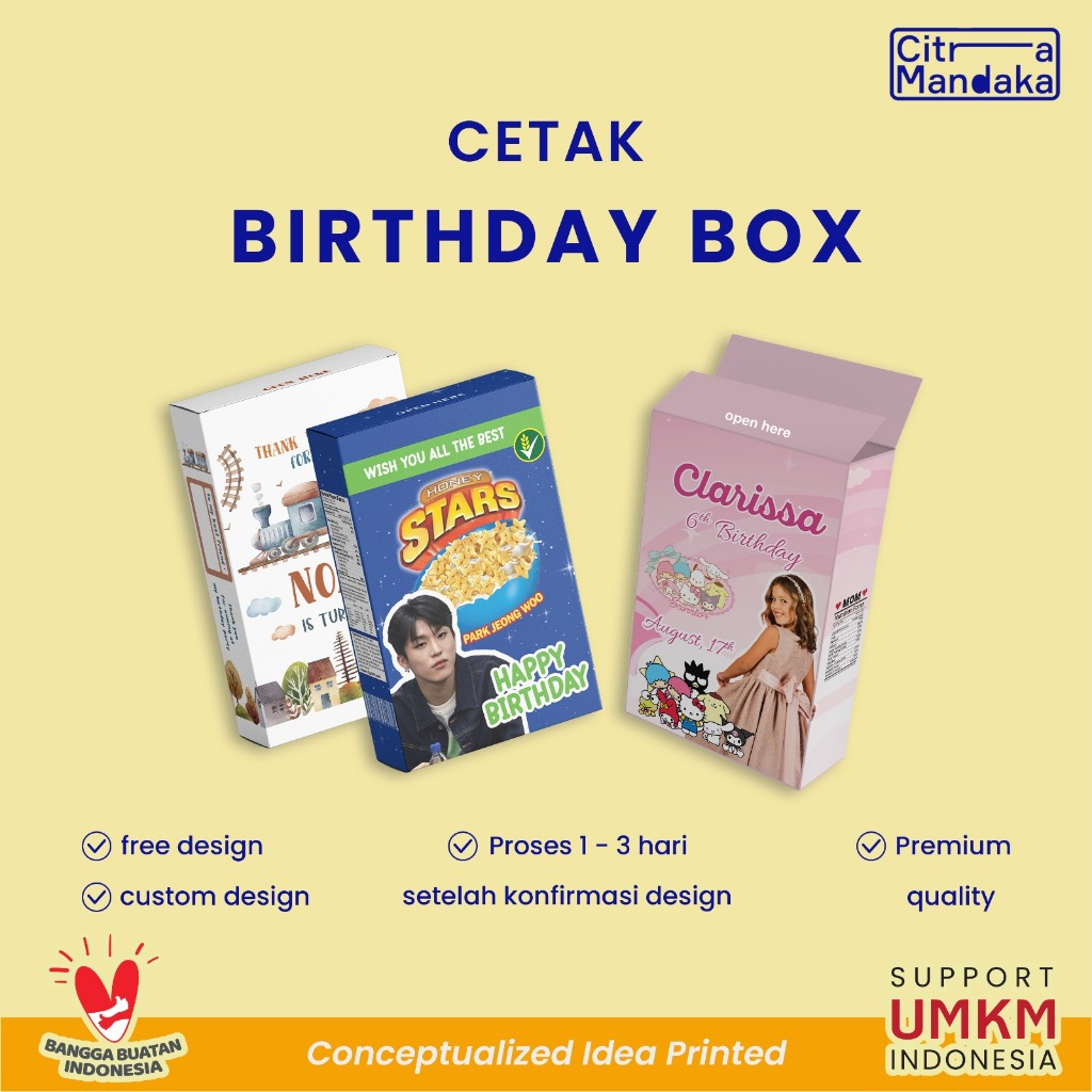 

Kotak Snack Sereal Box Ulang Tahun Anak Kantong Bingkisan Souvenir Goodie Bag Ultah Giant Snack Pouch Hampers Jumbo Birthday Anak