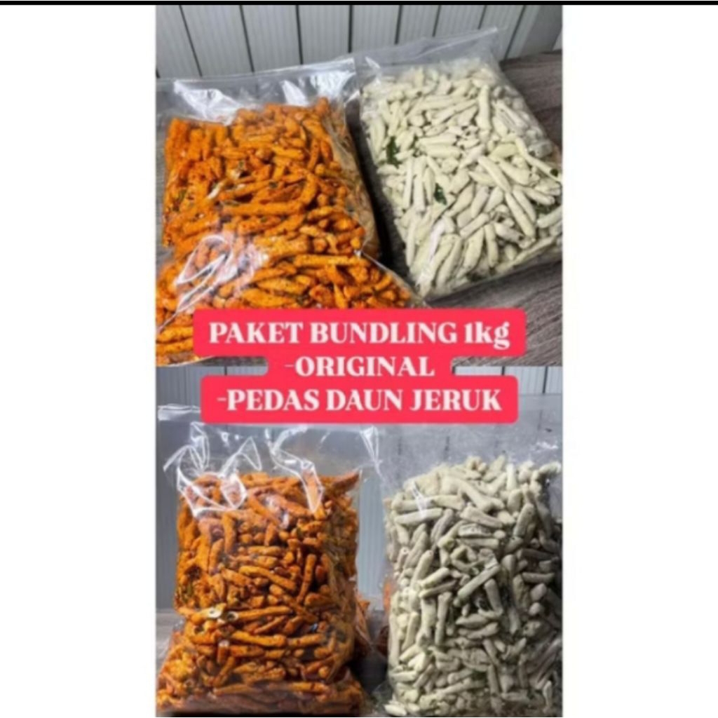 

Basreng campur mix daun jeruk pedas 500gr dan original 500gr