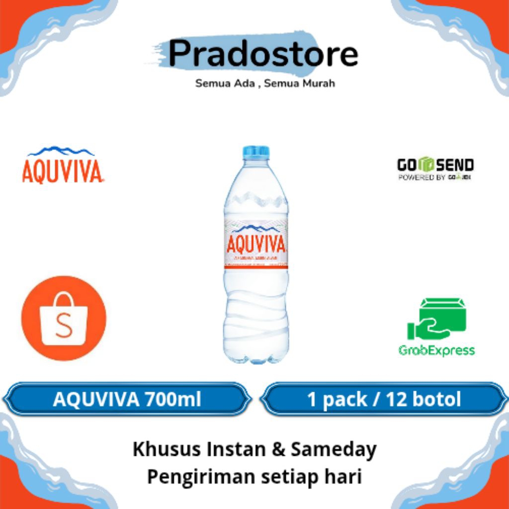 

AQUVIVA Air Mineral Dalam Kemasan Botol 700ml [1pack / 12 botol]