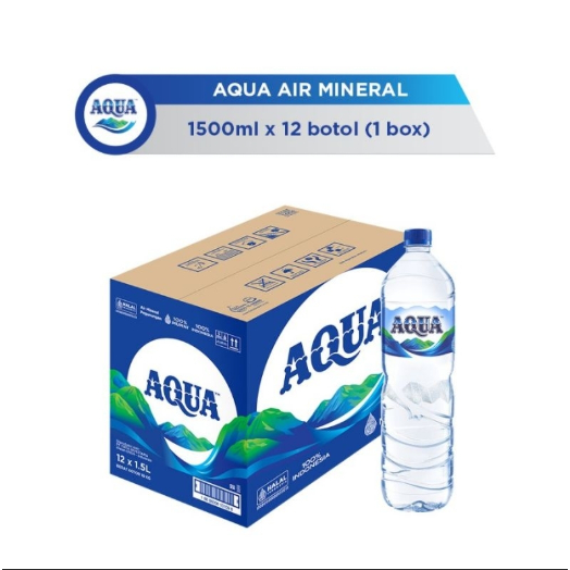 

(PER DUS) Aqua 1500ml Air Mineral Air Putih Akua
