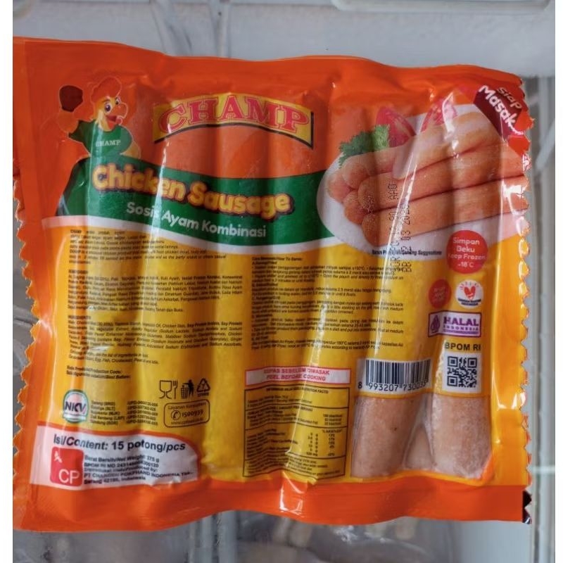 

CHAMP SOSIS AYAM SAUSAGE ISI 15