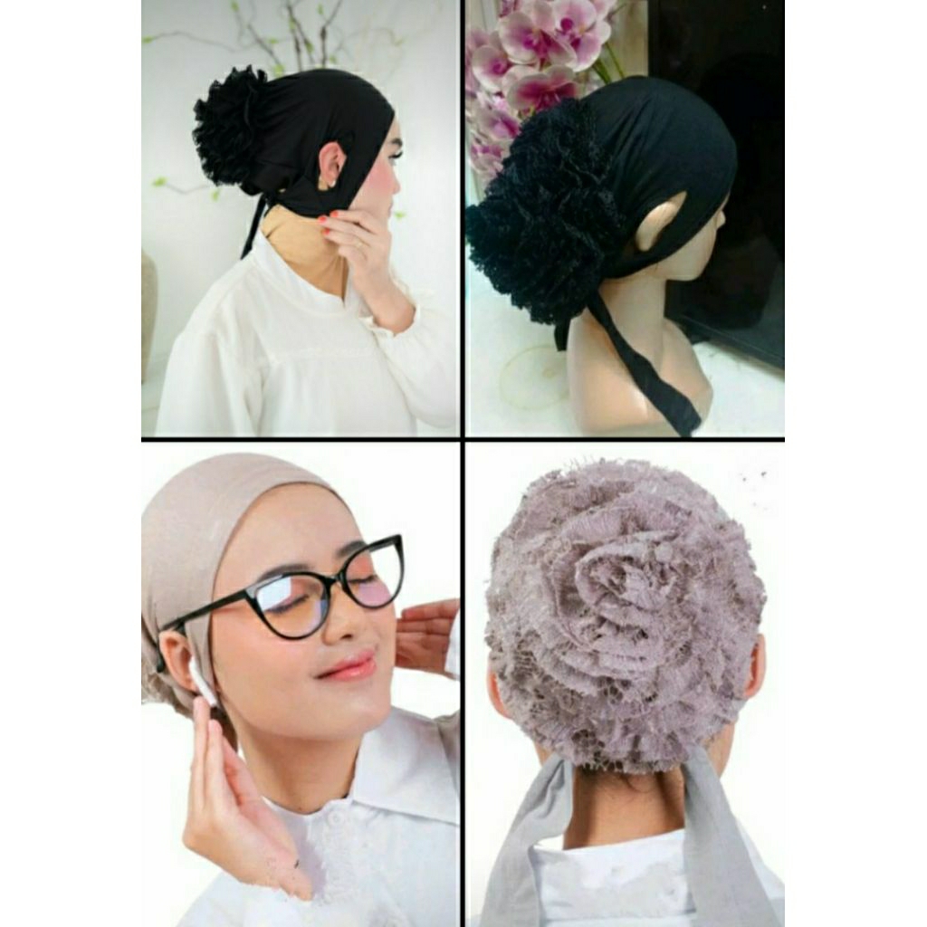 Ciput Turky anti pusing & Anti Slip ||inner Turky Anti Budeg|| iner lubang telinga Hijab Sanggul